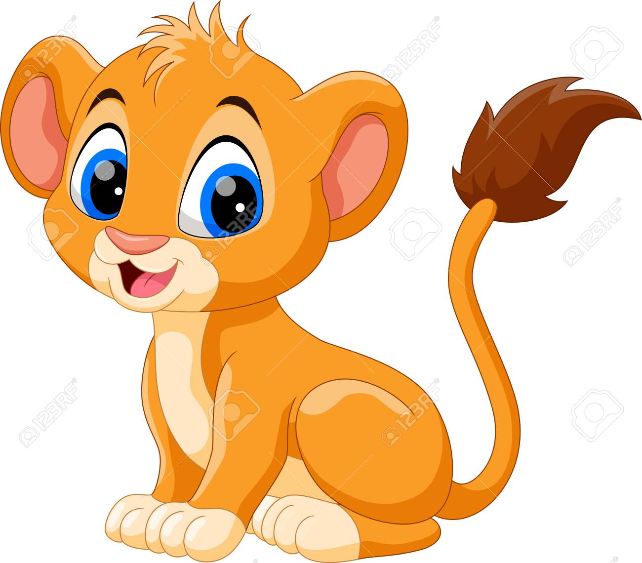 Cute Baby Lion Cartoon Royalty Free Cliparts Vectors And Stock