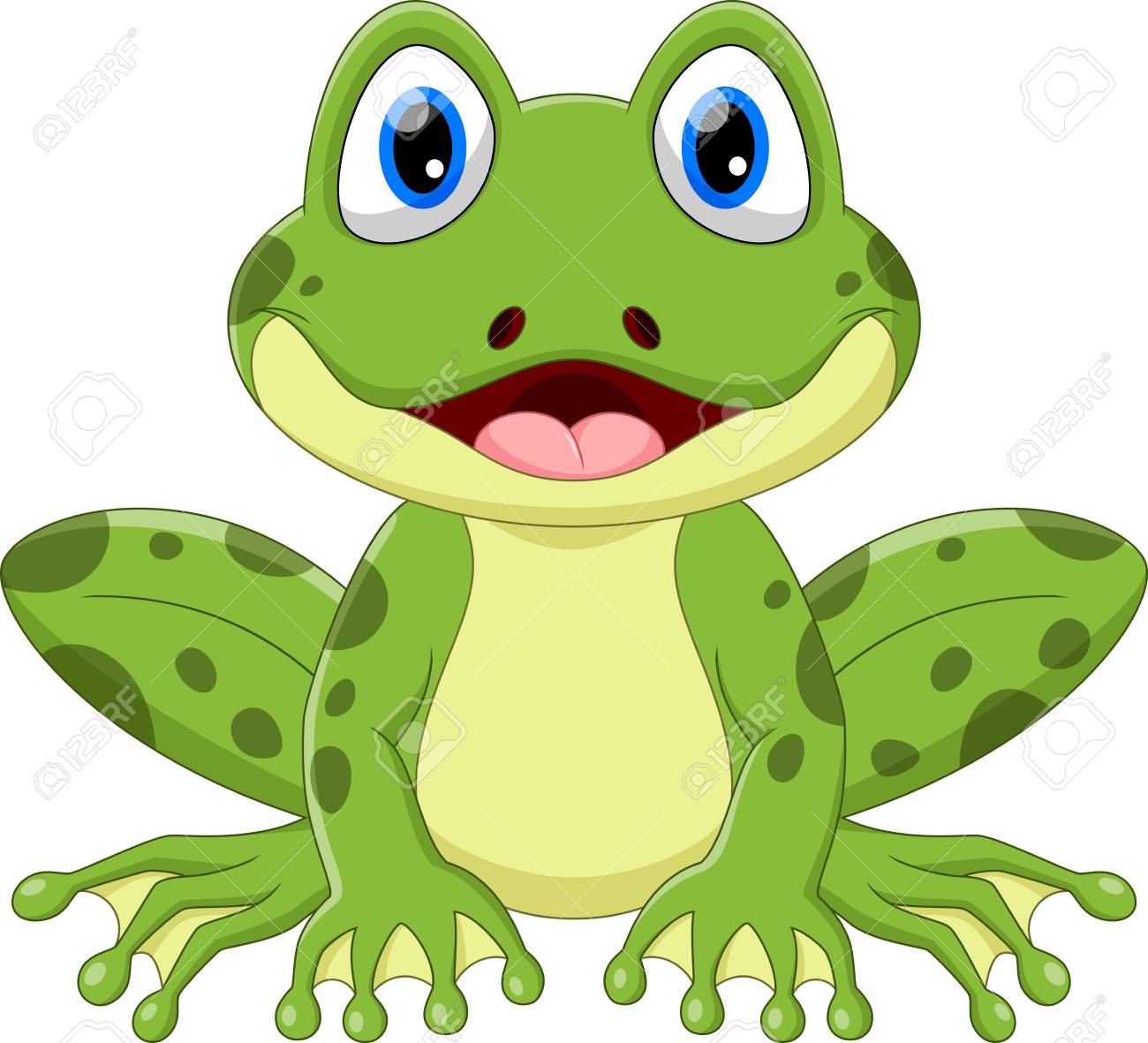 Vector illustration of cute frog cartoon isolated on white background. - 100122787 Vector illustration of cute frog cartoon isolated on white background. - 100122787