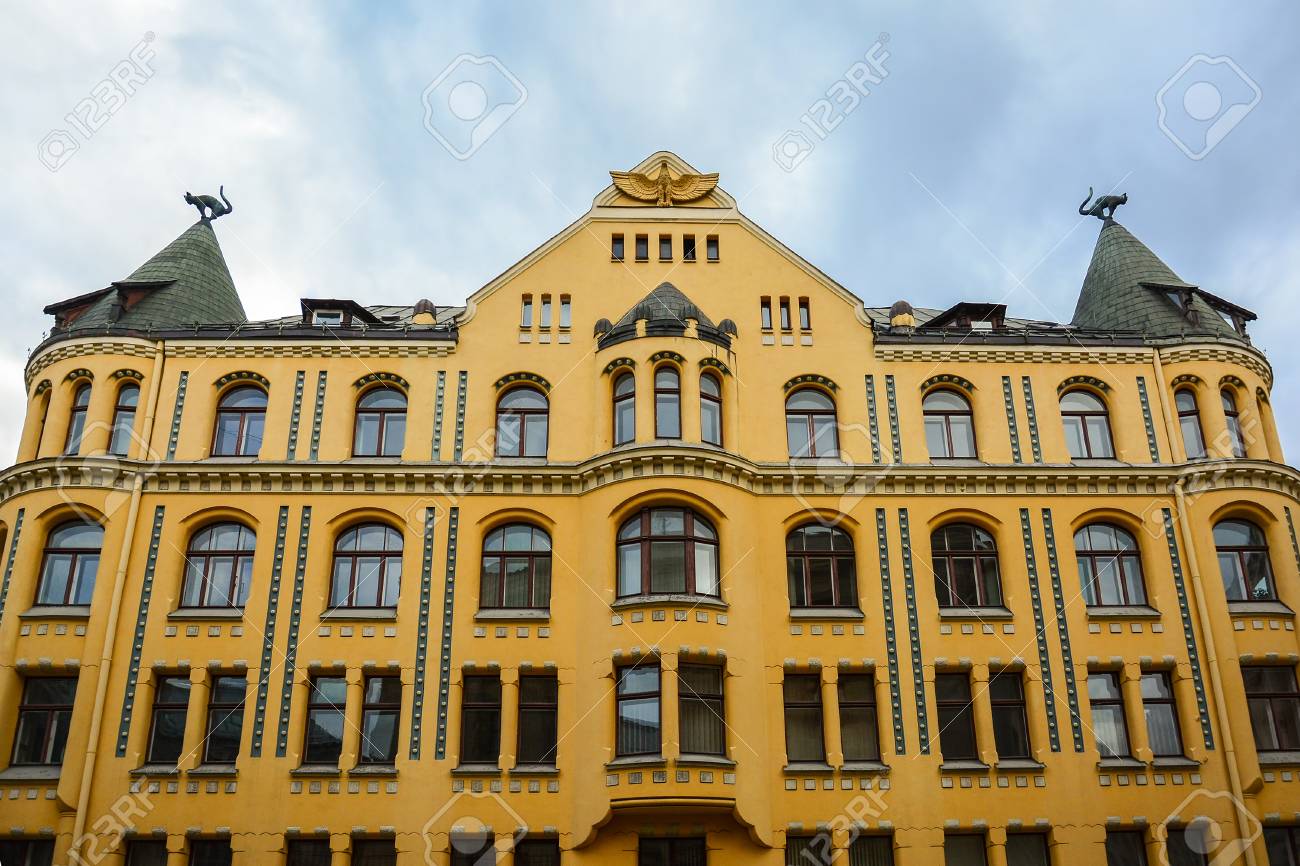 The Cat House Art Nouveau Building In The Old Town Of Riga Stock Photo Picture And Royalty Free Image Image