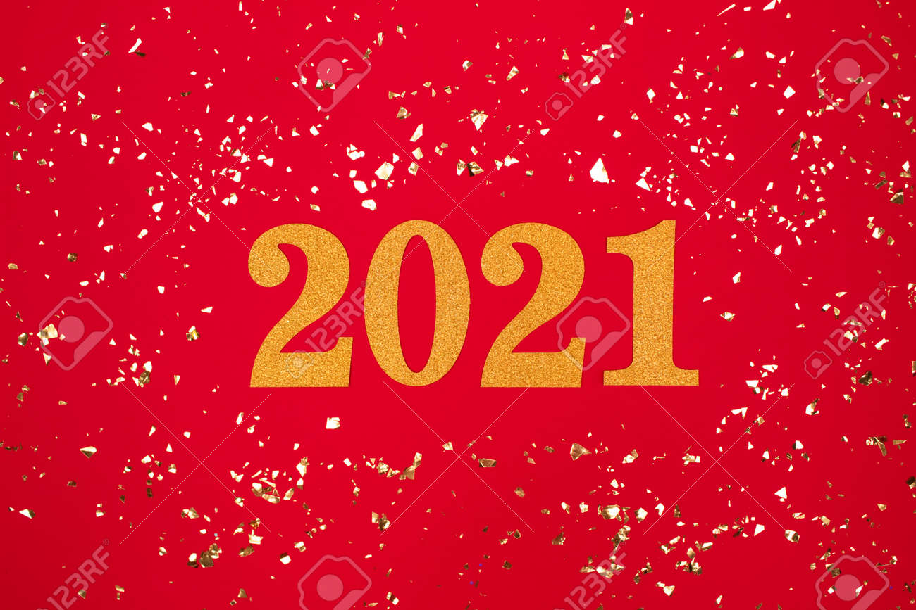 Festive background with 2021. Golden numbers on red background with holographic sparkles around - Happy New Year celebration concept. Christmas holidays 2021 celebration - 158746637 Festive background with 2021. Golden numbers on red background with holographic sparkles around - Happy New Year celebration concept. Christmas holidays 2021 celebration - 158746637