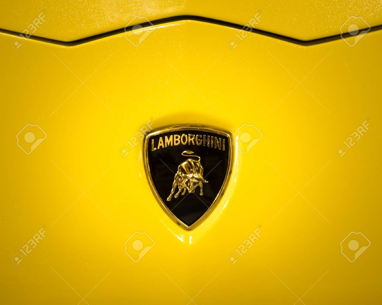 verona italy may 09 2015 the lamborghini logo shows a bull