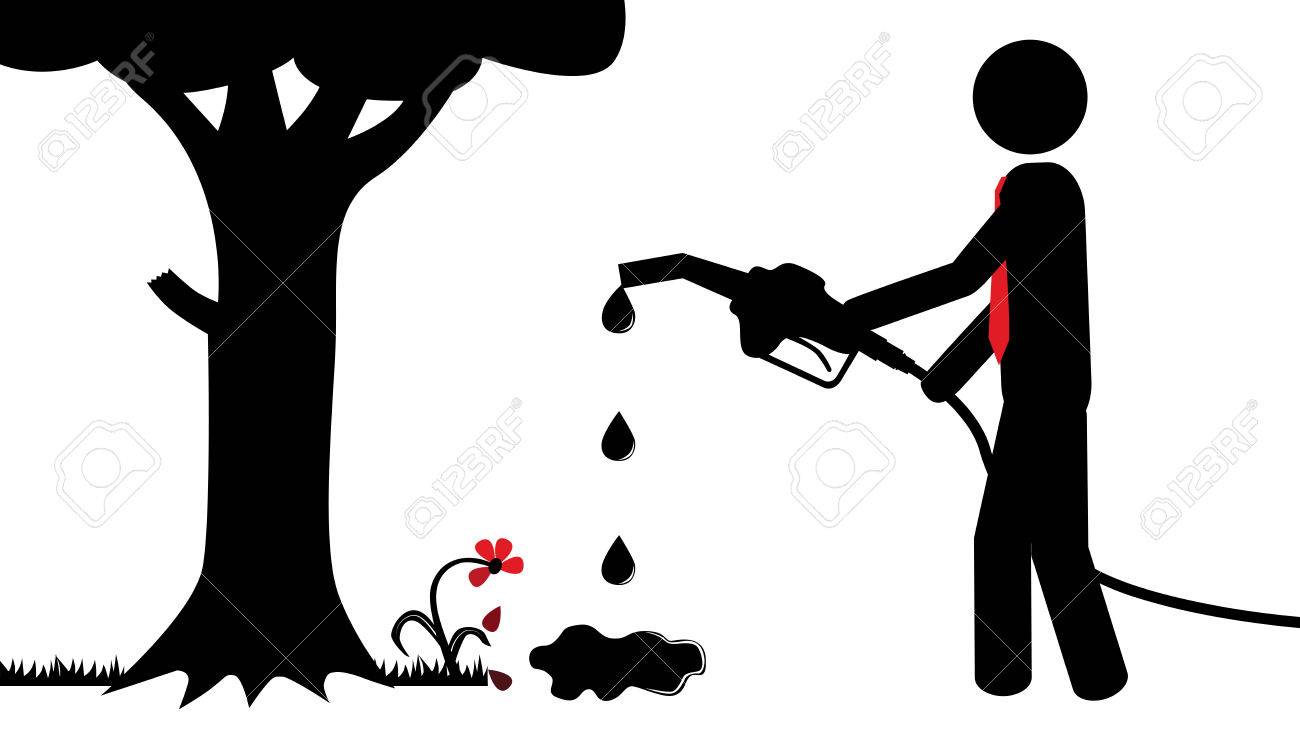 自然を汚染している人のイラスト のイラスト素材 ベクタ Image