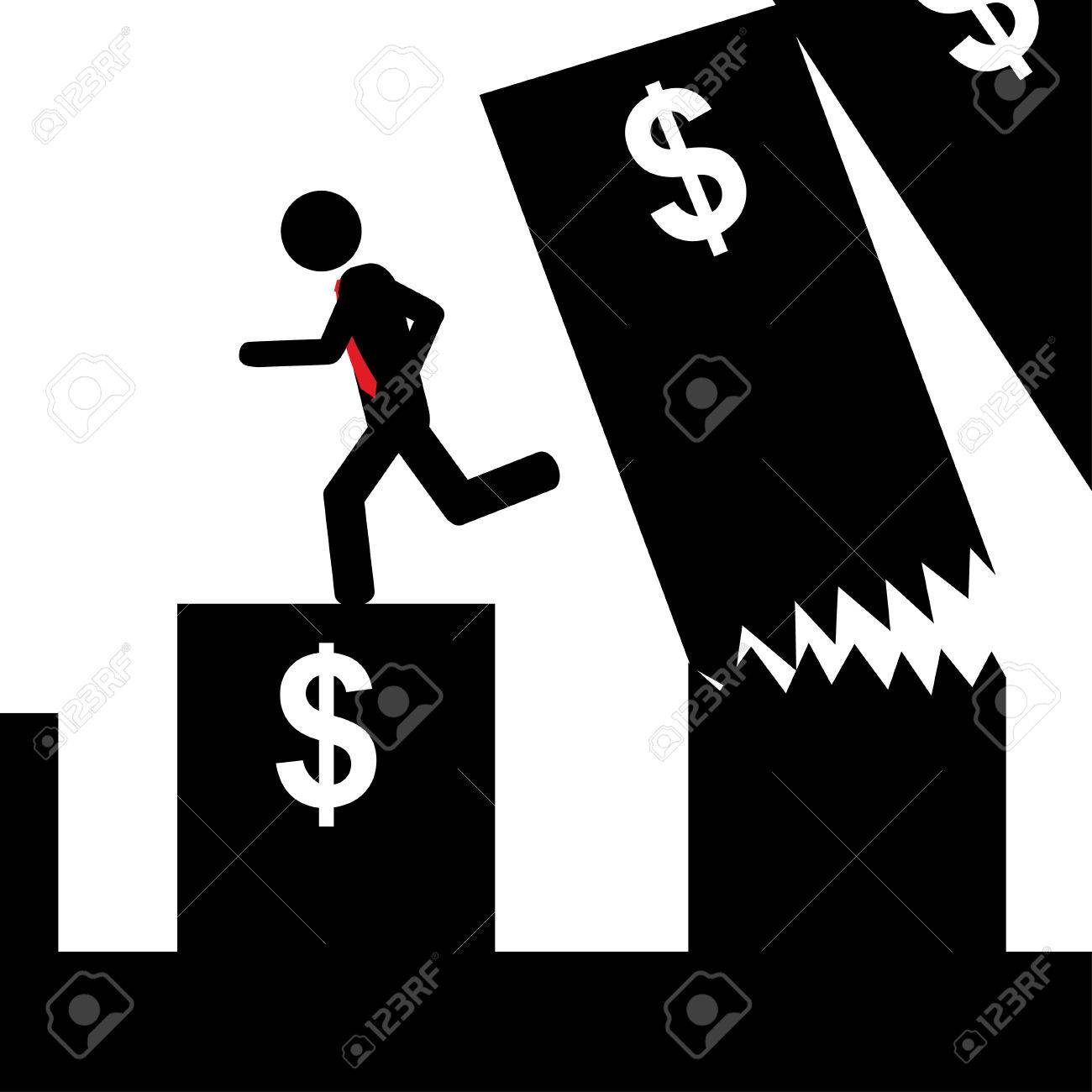 落下のグラフィックから実行男のイラストのイラスト素材 ベクタ Image