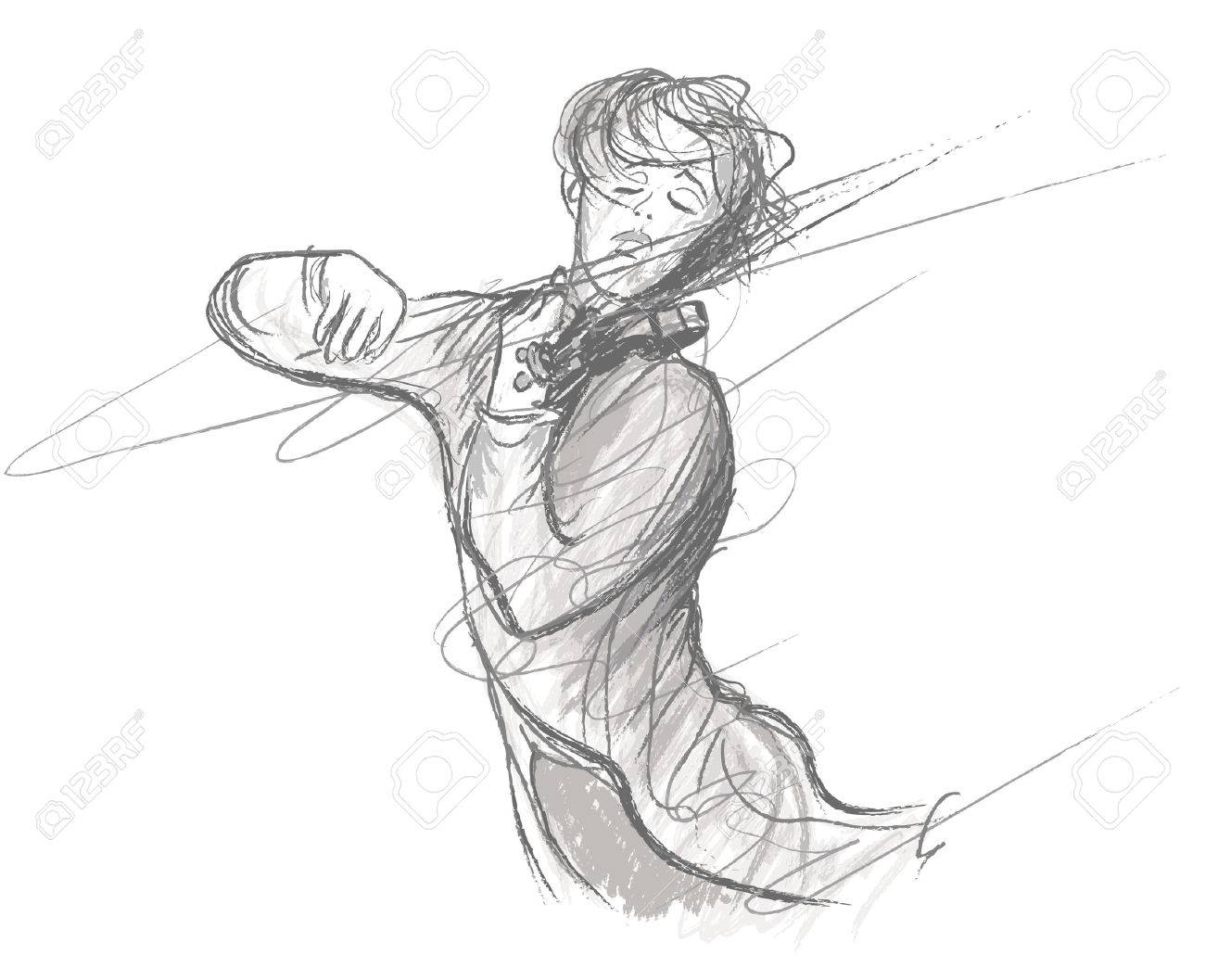 バイオリン奏者のイラストのイラスト素材 ベクタ Image