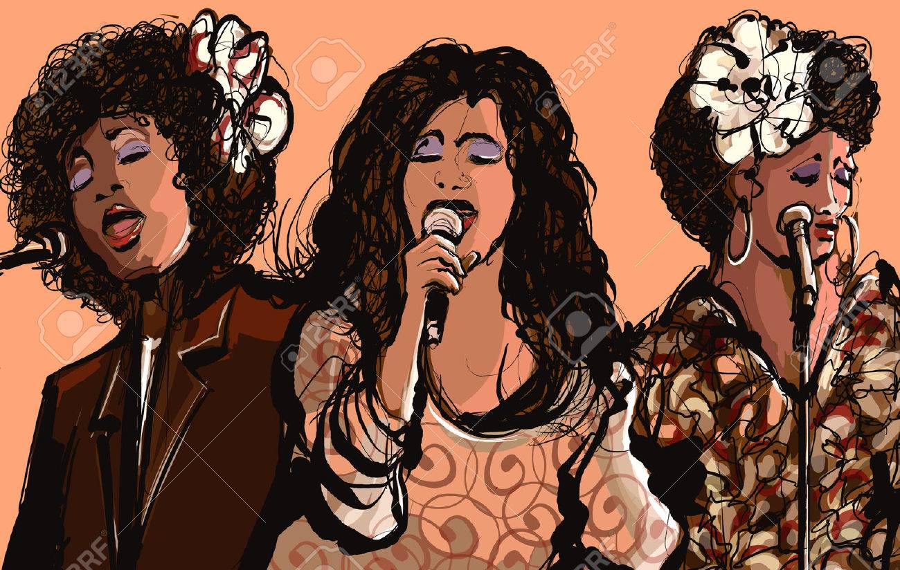 3 人の女性ジャズ歌手 ベクトル図 のイラスト素材 ベクタ Image