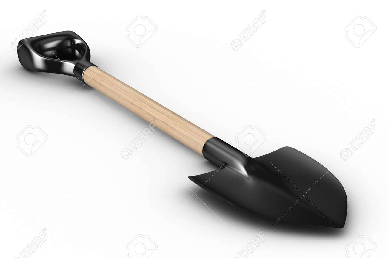 Shovel on white background. garden tool. Isolated 3D image - 8183112 Shovel on white background. garden tool. Isolated 3D image - 8183112