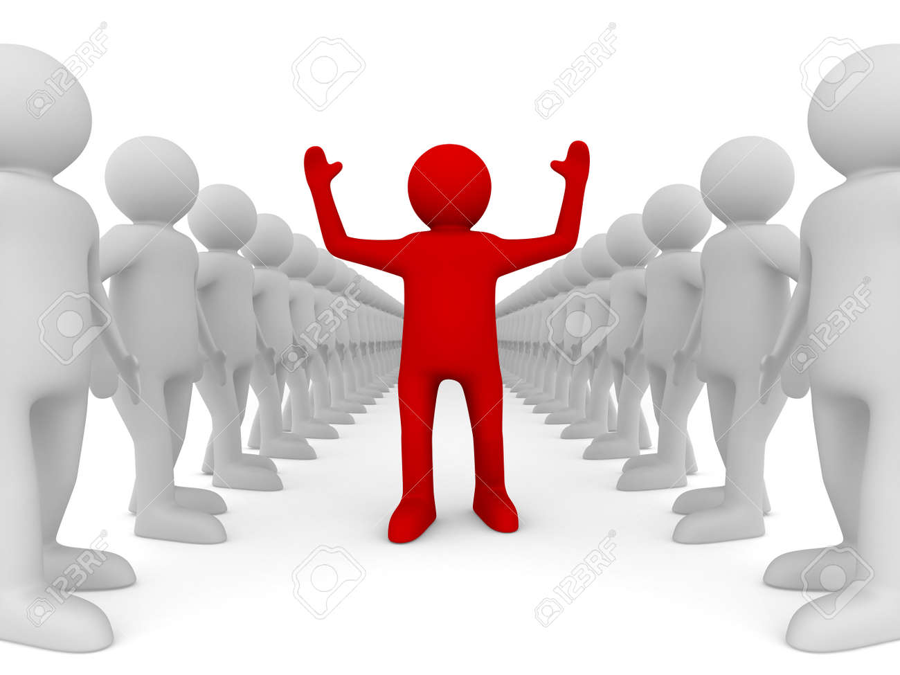 Conceptual image of leadership. Isolated 3D on white - 11214496 Conceptual image of leadership. Isolated 3D on white - 11214496