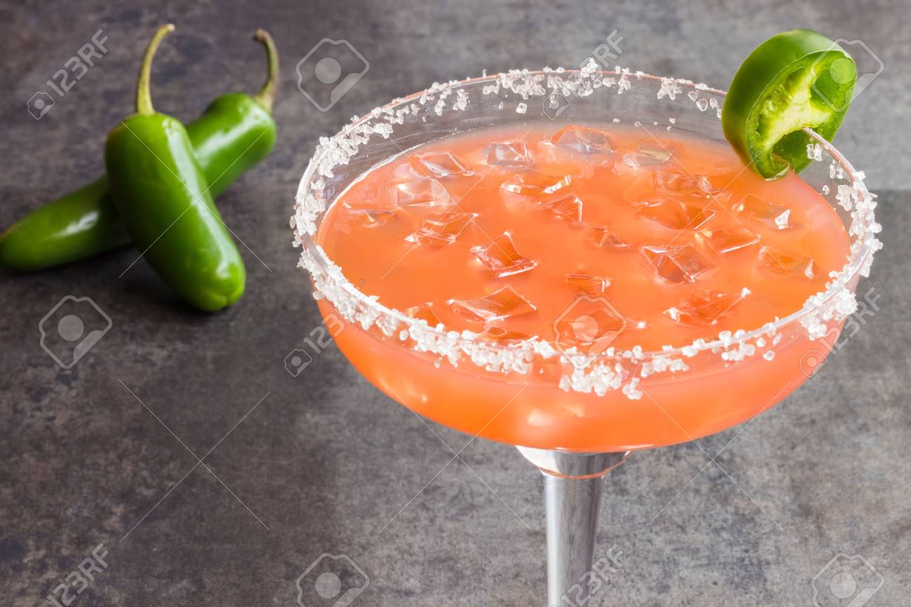 Spicy Hawaiian Margarita Made By Soaking Sliced Jalapenos In Stock Photo Picture And Royalty Free Image Image 27683538