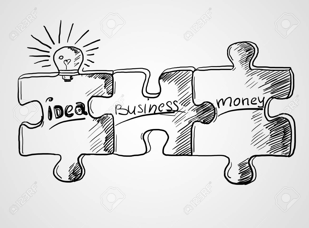 Zeichnung Drei Puzzle Auf Einem Weissen Hintergrund Lizenzfreie Fotos Bilder Und Stock Fotografie Image 36592633