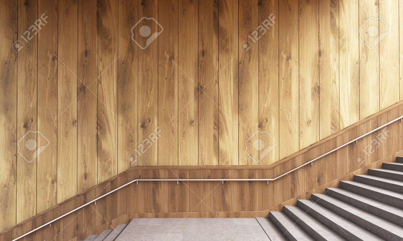 Side View Of Wooden Plank Wall Railing And Staircase 3d Rendering Stock Photo Picture And Royalty Free Image Image 56638298