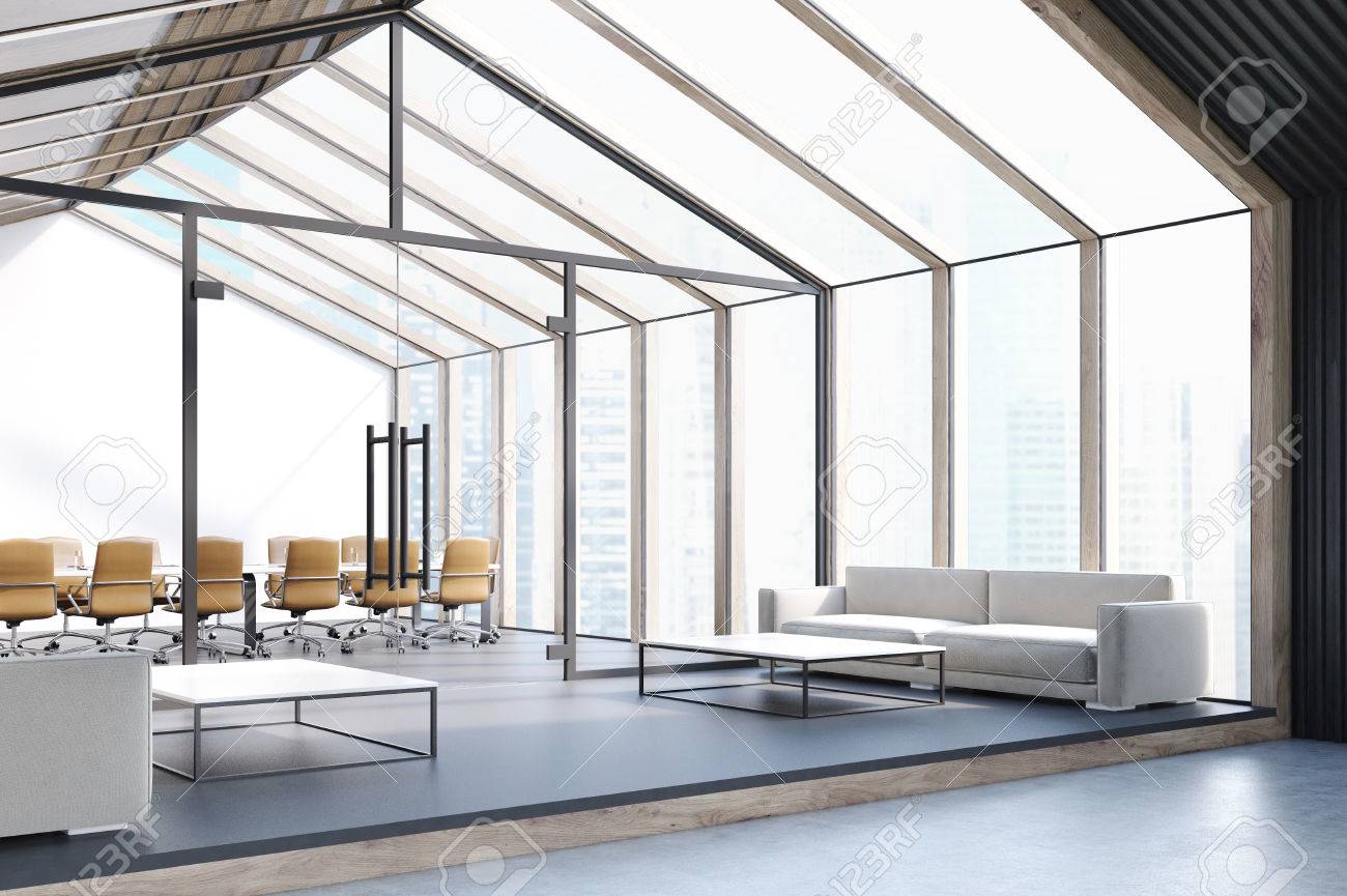 Cerca De Una Casa Enmarcada Sala De Espera De Oficina Con Una