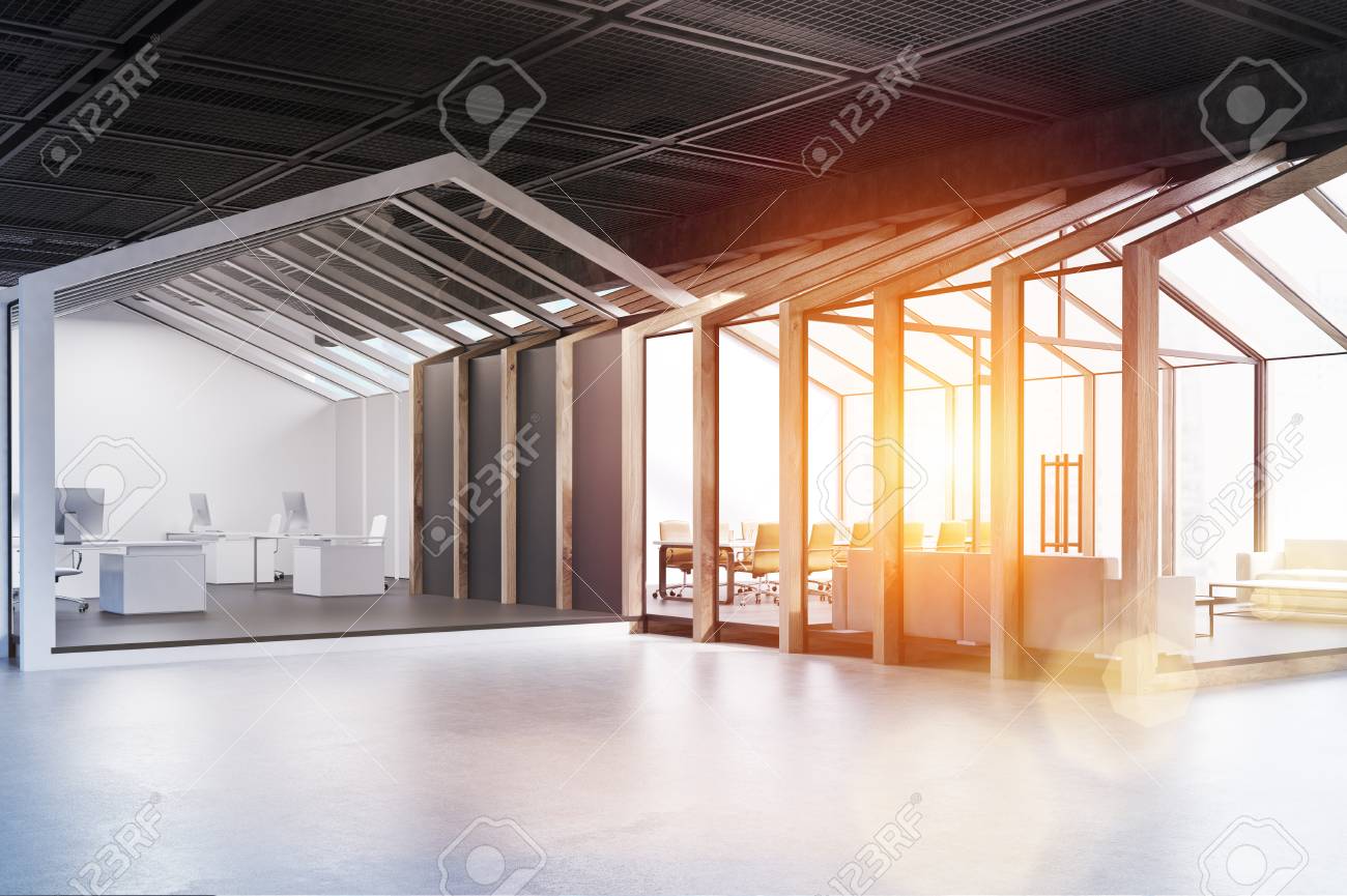 Vista Lateral De Una Casa Enmarcada Sala De Espera De La Oficina