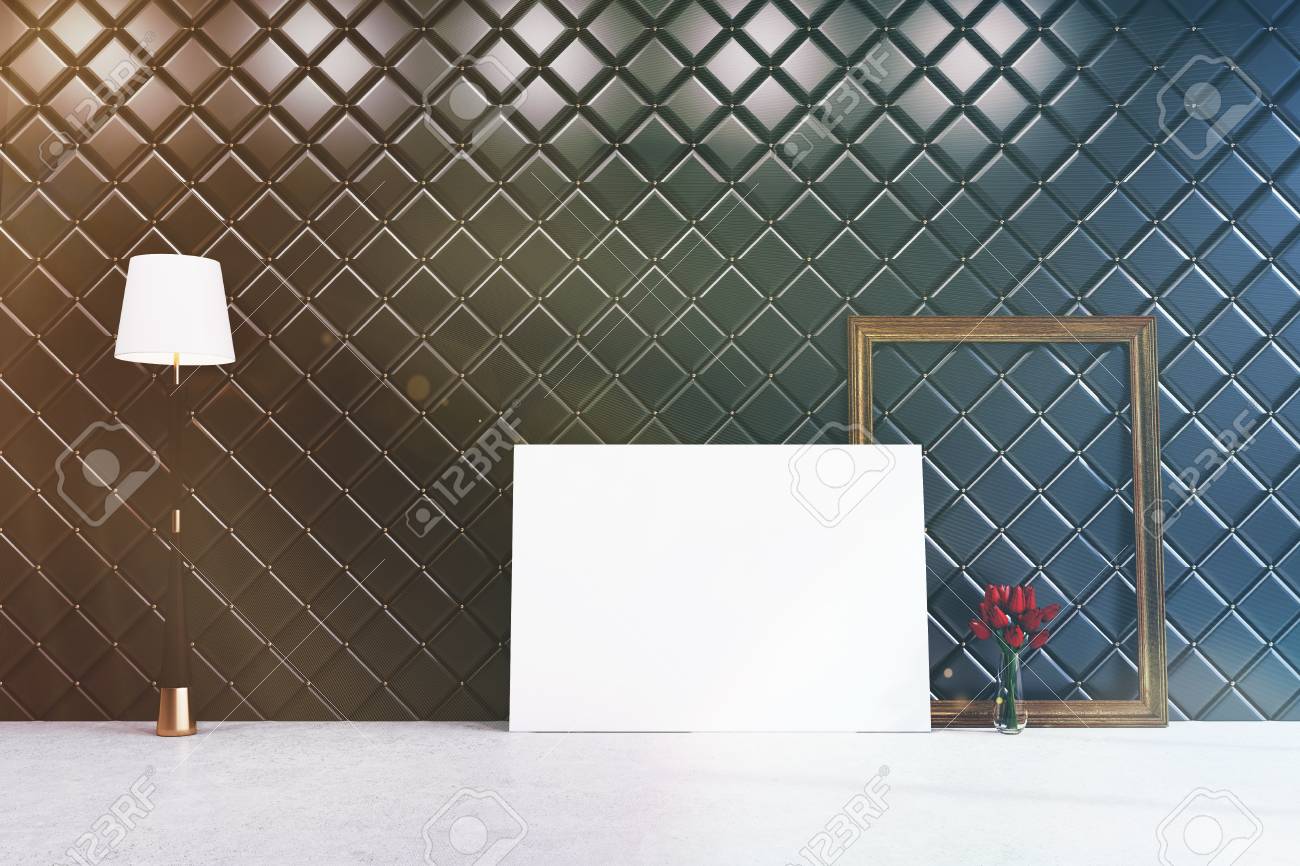 Horizontal Poster Is Standing On The Floor Of A Room With Diamond