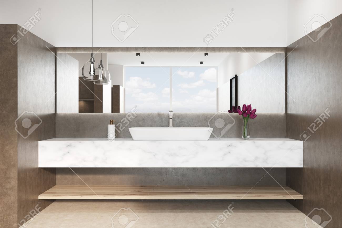 Meuble Salle De Bain Leroy Merlin Remix ~ gros plan d un int rieur de salle de bain marron avec un sol blanc Meuble Salle De Bain Leroy Merlin Remix ~ gros plan d un int rieur de salle de bain marron avec un sol blanc