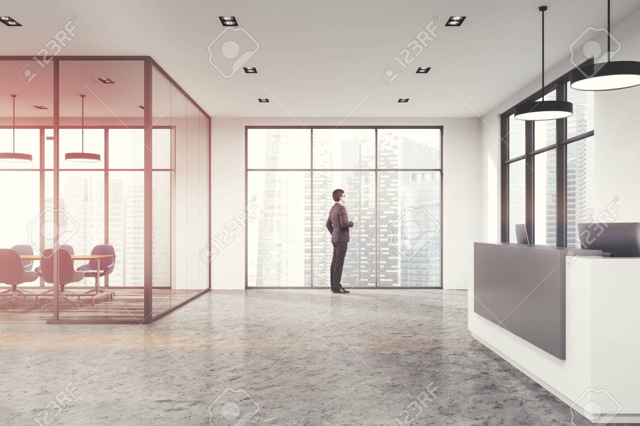 modern office flooring concrete modern office hall with white and gray reception table standing on concrete floor office hall with white and gray reception table standing modern office flooring concrete modern office hall with white and gray reception table standing on concrete floor office hall with white and gray reception table standing