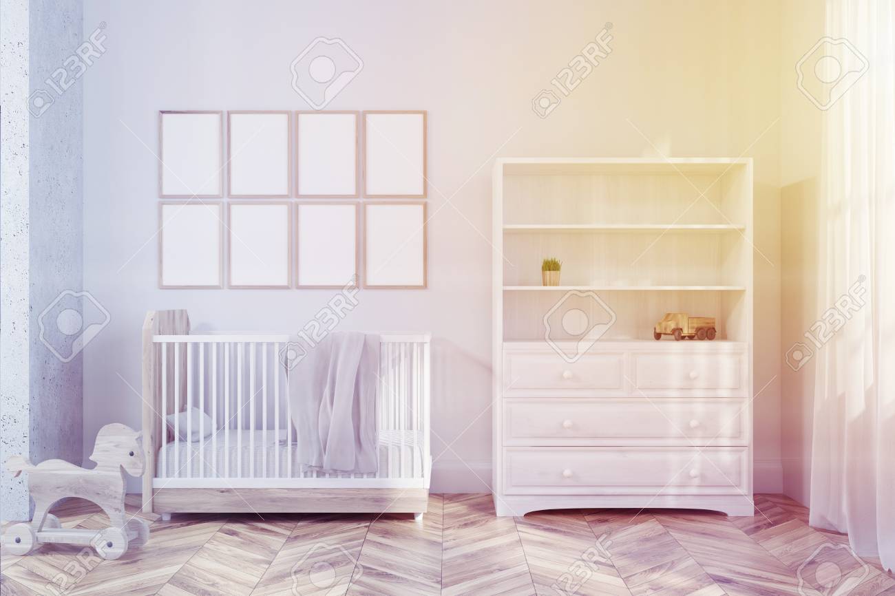 white bookcase for nursery