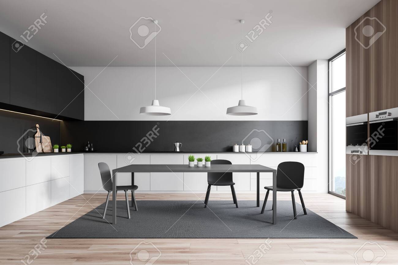 black walls white kitchen cabinets interior of stylish kitchen with white and black walls wooden black walls white kitchen cabinets interior of stylish kitchen with white and black walls wooden