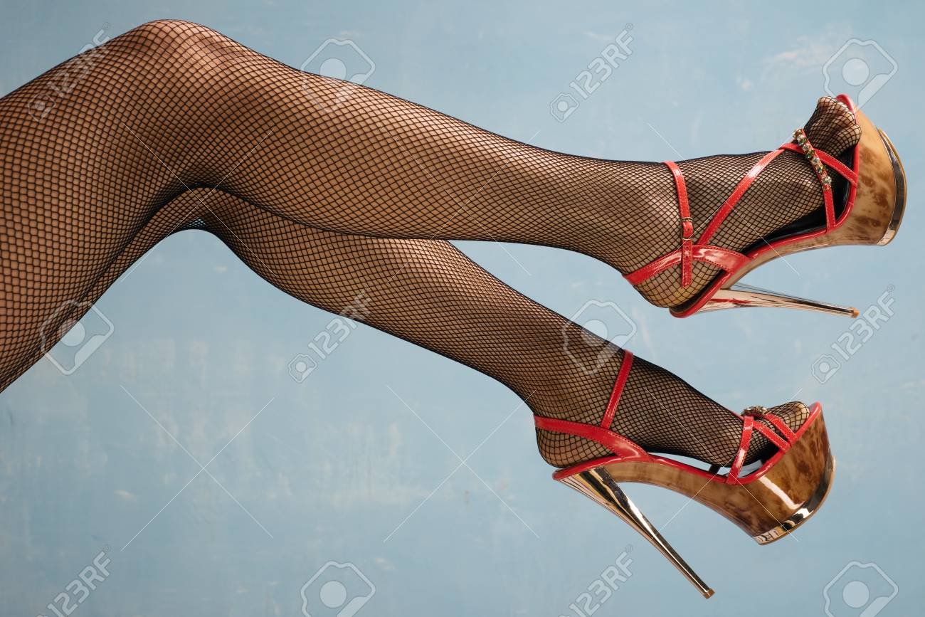fishnet high heels
