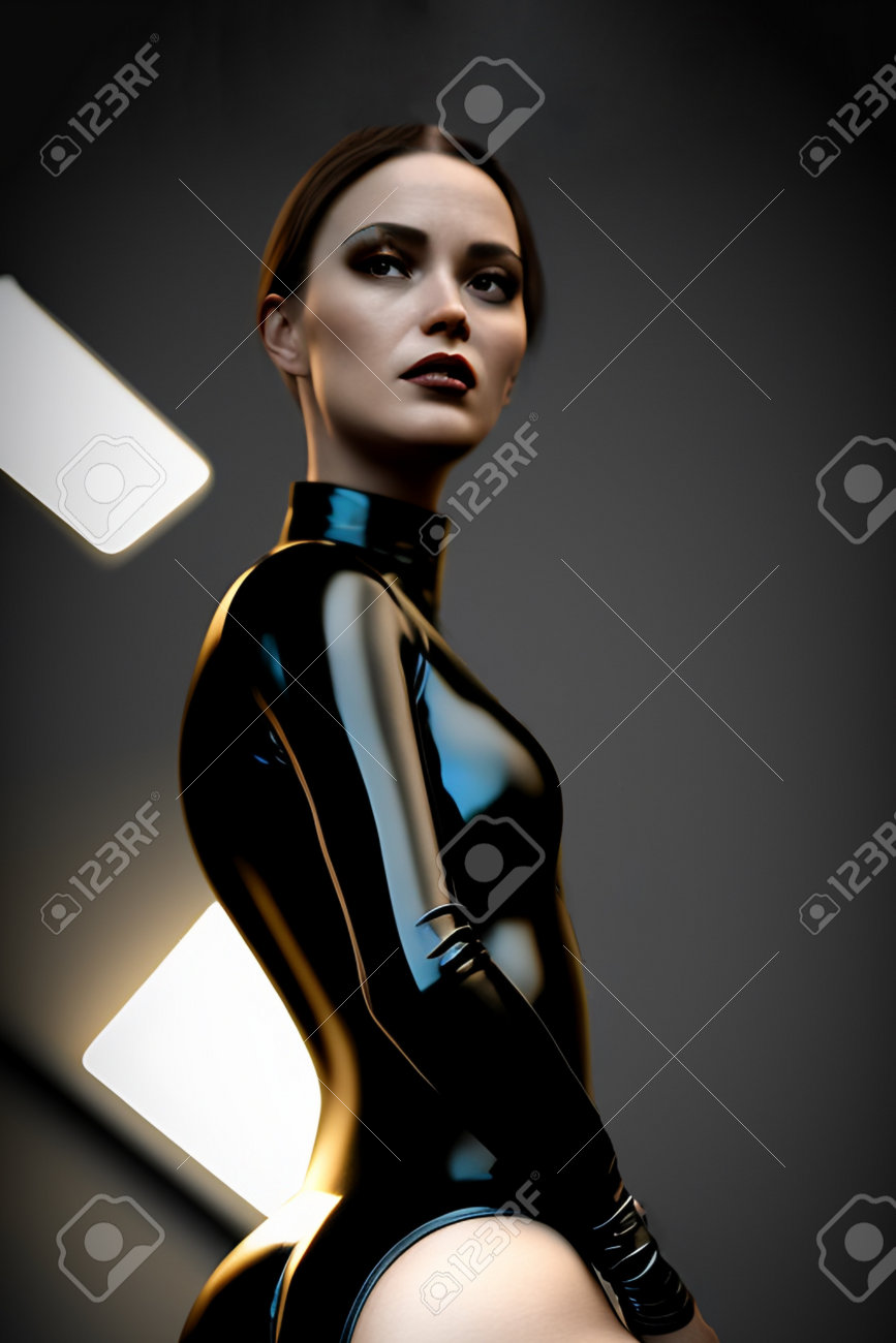 Woman Dressed In Latex Leather Bodysuit For Adult Bdsm Games. Generative AI  Фотография, картинки, изображения и сток-фотография без роялти. Image  204789729