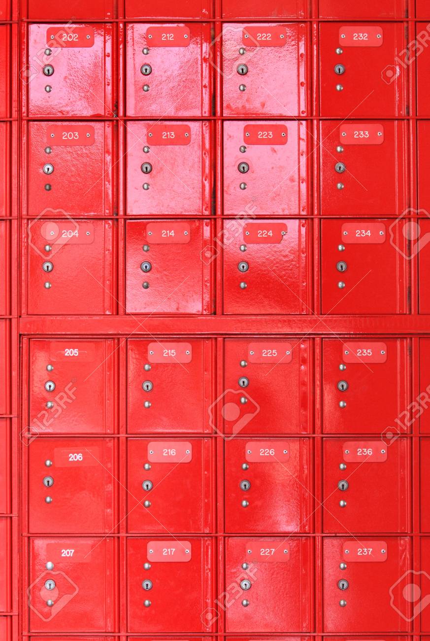 Red Postal Boxes At A New Zealand Post Office Stock Photo Picture