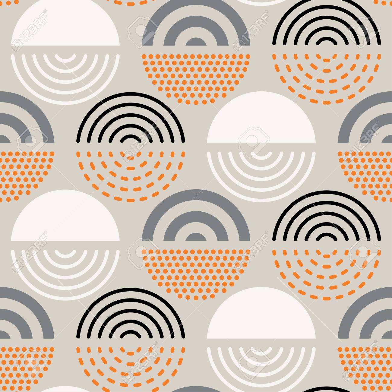 Vector seamless mid century absctract geometric pattern. Polygonal retro design. - 105331327 Vector seamless mid century absctract geometric pattern. Polygonal retro design. - 105331327