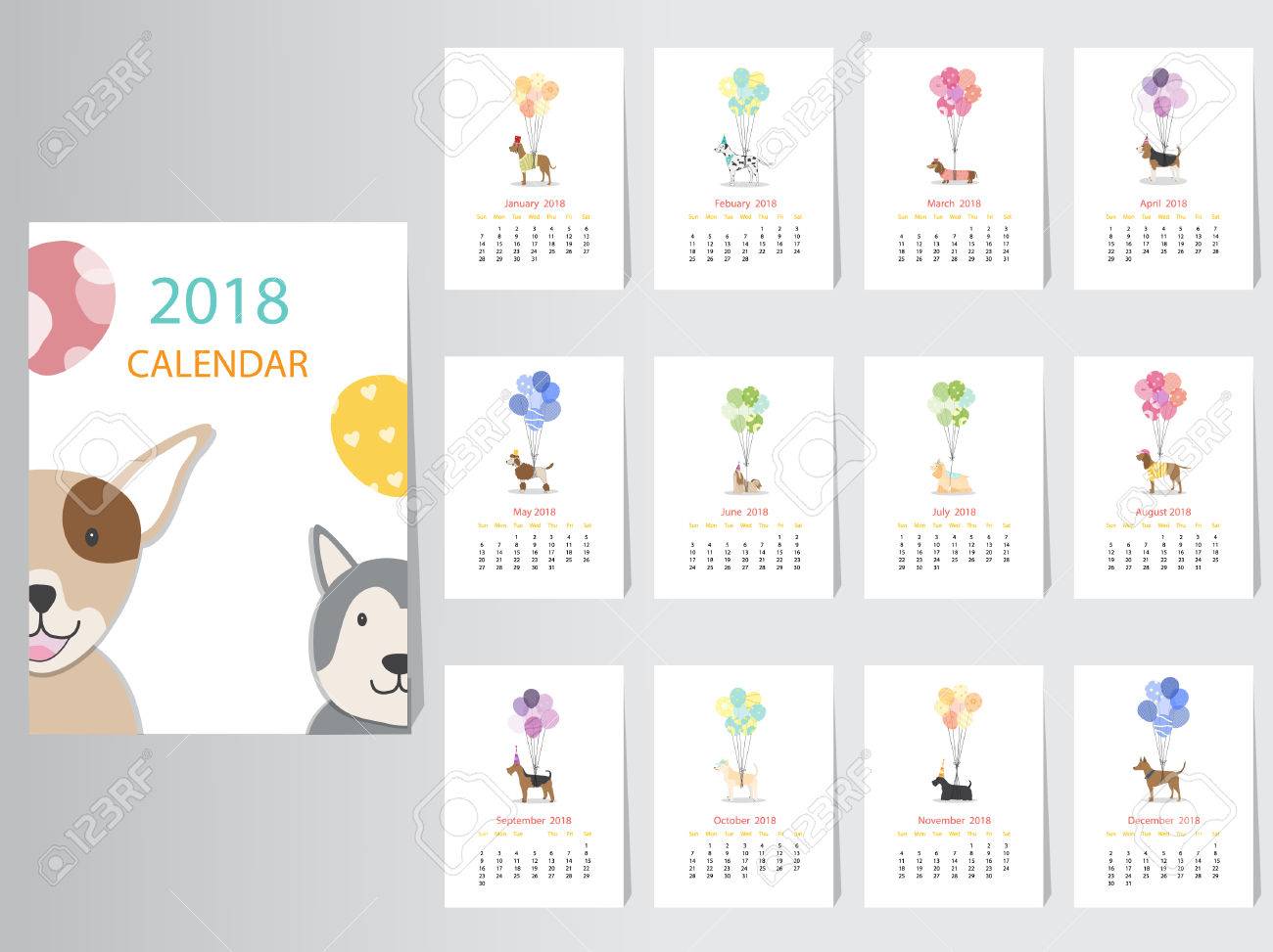 Calendar Templates Graphic Design : Collection of portrait dog calendar design the year of the Calendar Templates Graphic Design : Collection of portrait dog calendar design the year of the