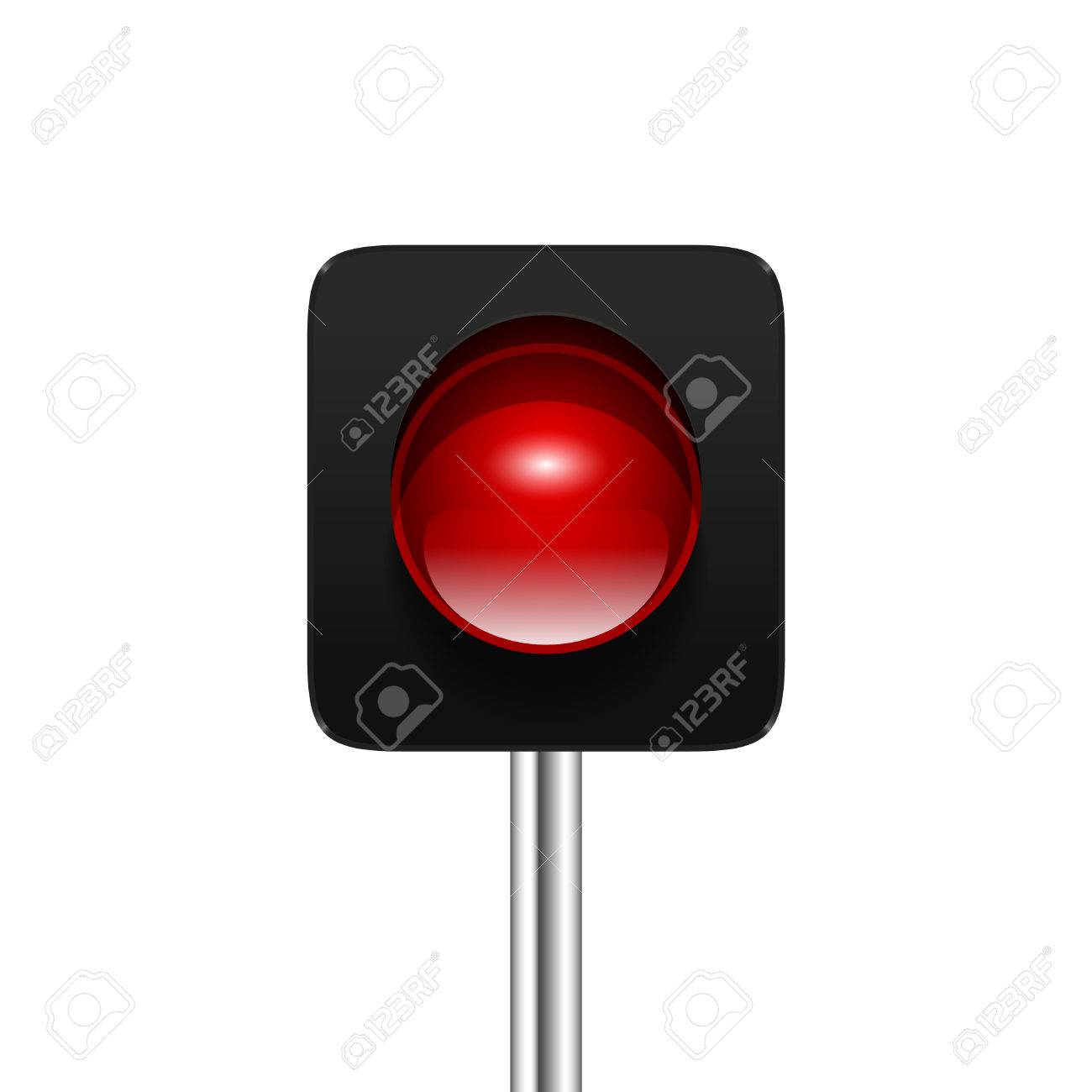 スタイリッシュなモダンなベクトル赤の 1 つの側面信号白い背景に分離されました あなたの設計のためのトラフィック ライト アイコン のイラスト素材 ベクタ Image