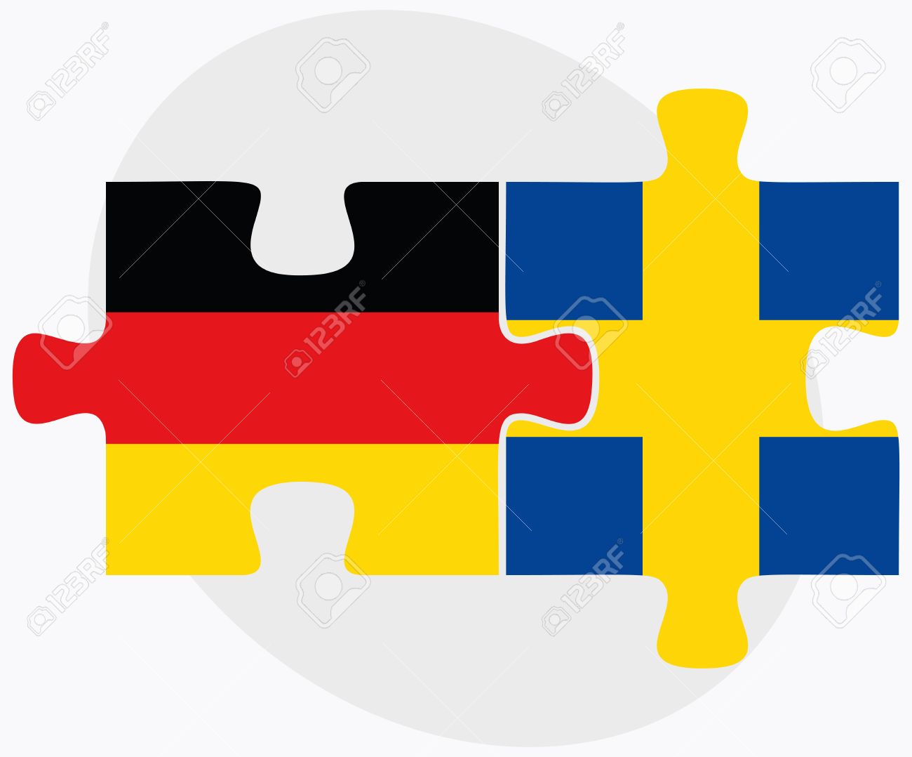 ドイツとスウェーデンのフラグ パズルに孤立した白い背景のイラスト素材 ベクタ Image