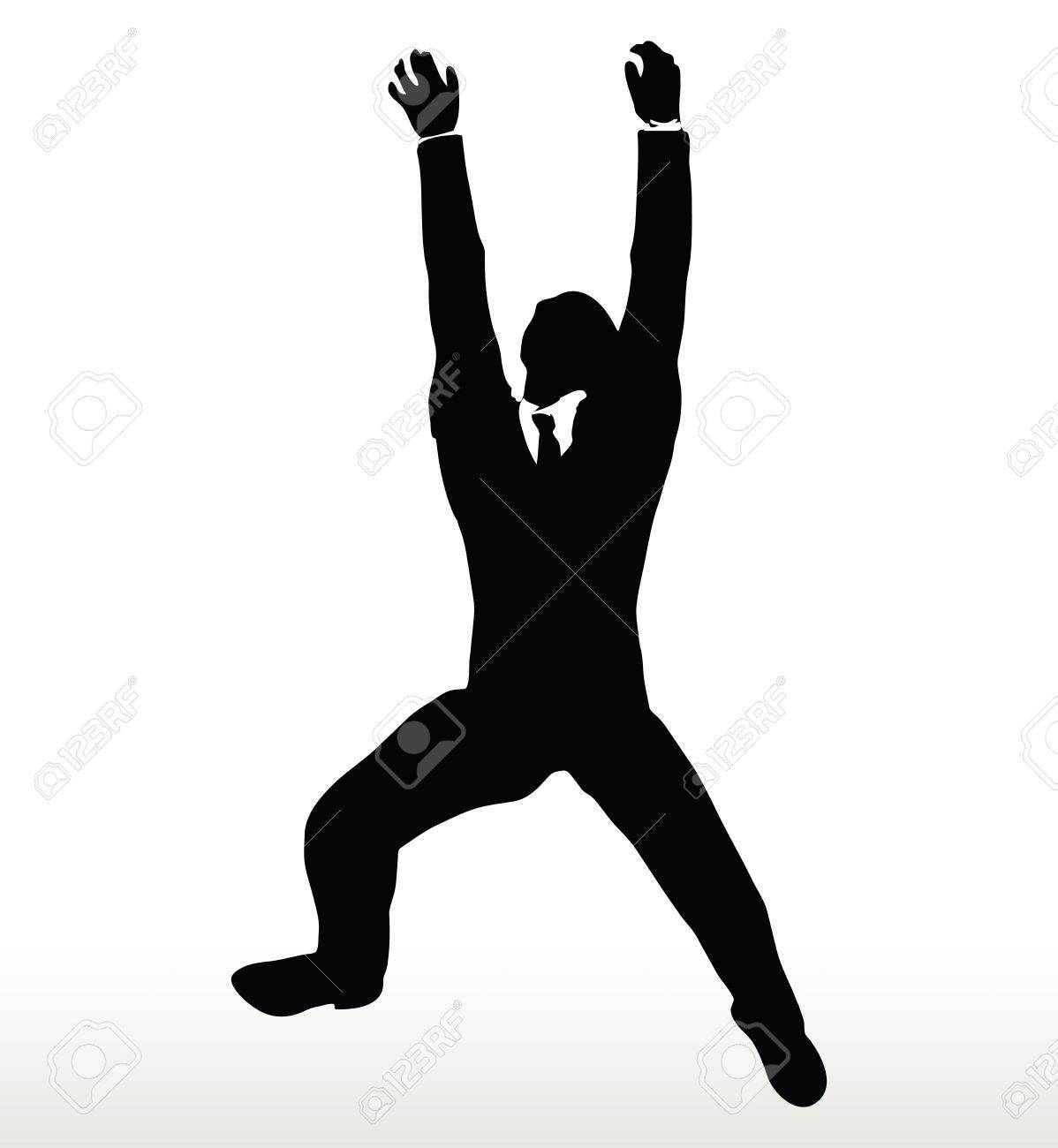 Eps 10 Vector Illustration In Silhouette Of Businessman Hanging Royalty Free Cliparts Vectors And Stock Illustration Image