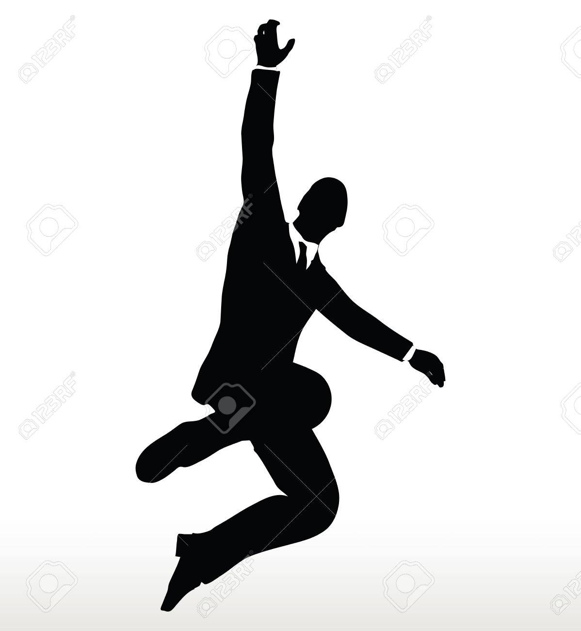 Eps 10 ベクトル ぶら下がっているビジネスマンのシルエットのイラスト のイラスト素材 ベクタ Image