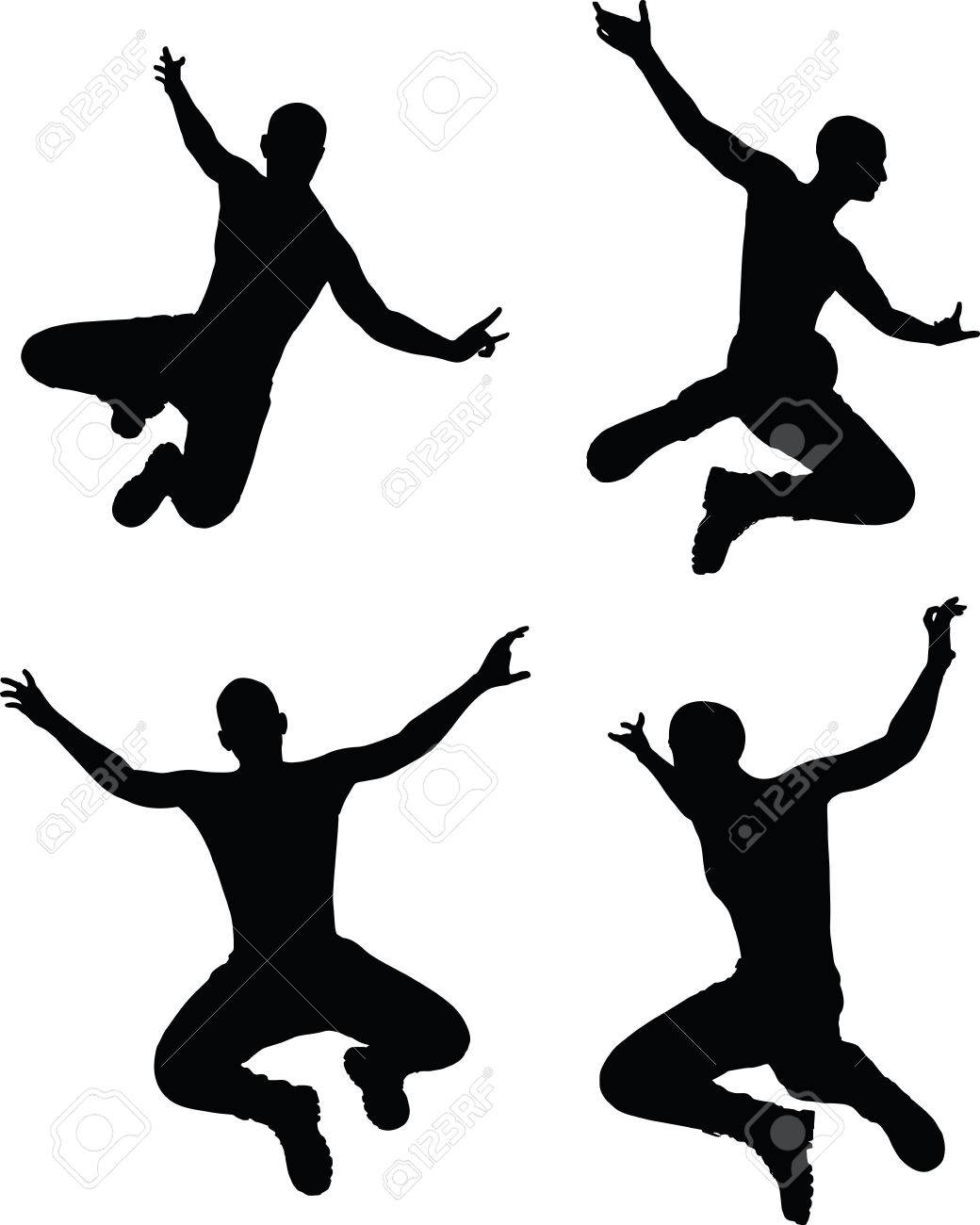Eps 10 Vector Illustration Of A Man Silhouette In Jump Pose Royalty Free Cliparts Vectors And Stock Illustration Image