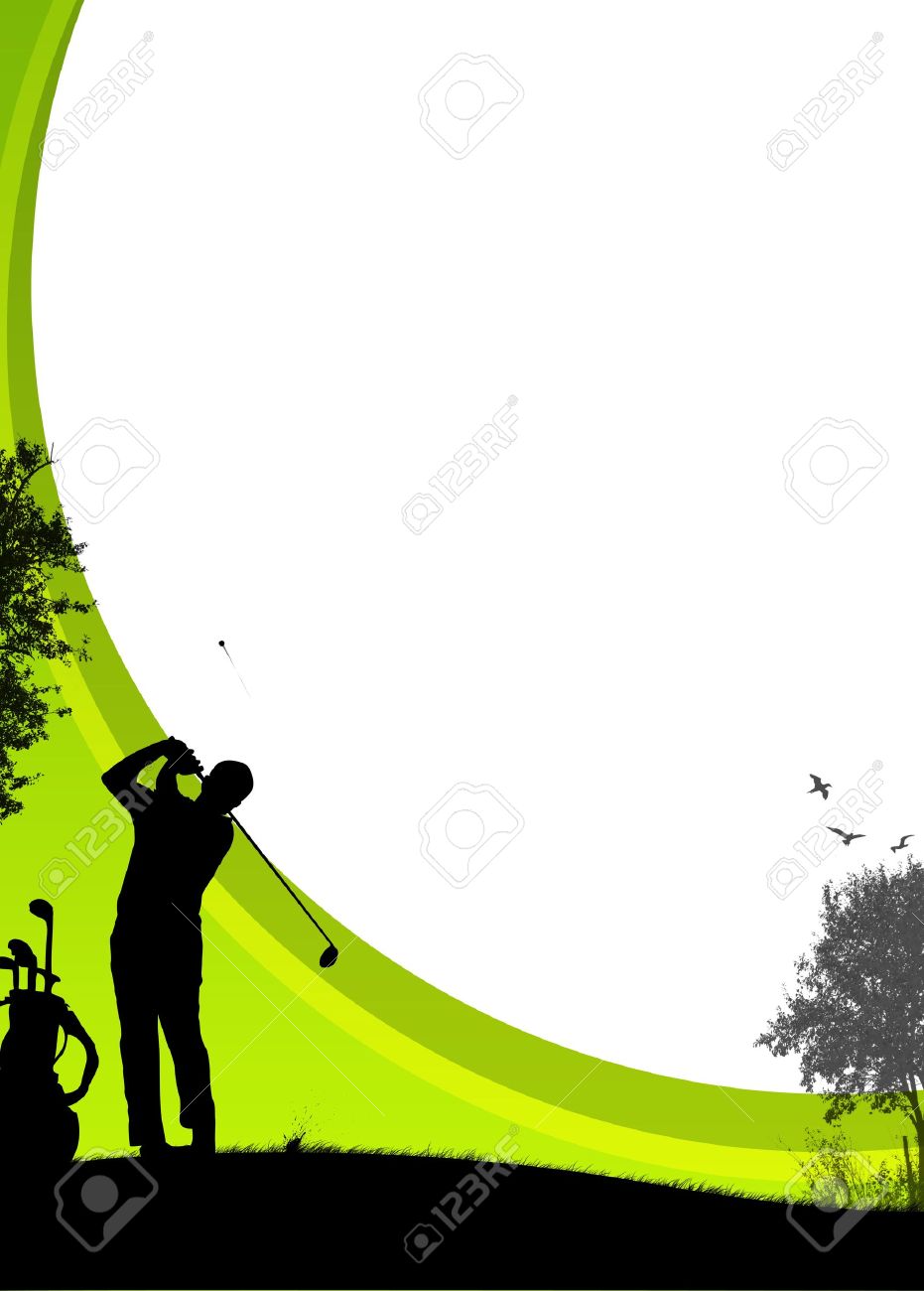 golf sport poster background with drawing figure stock photo