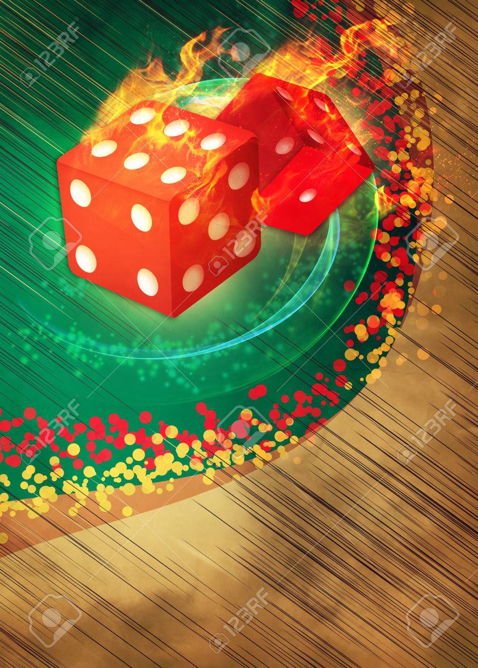 サイコロとカジノのポスター チラシやその他の招待広告空き領域と背景 の写真素材 画像素材 Image