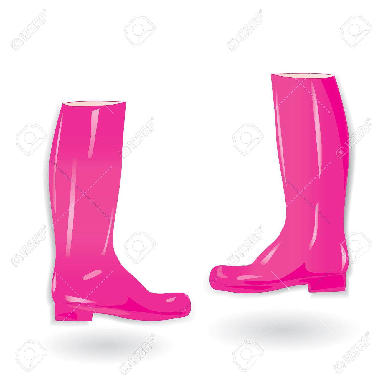 bottes caoutchouc rose