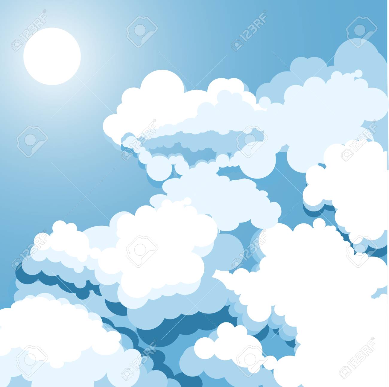 空の雲のイラストです のイラスト素材 ベクタ Image