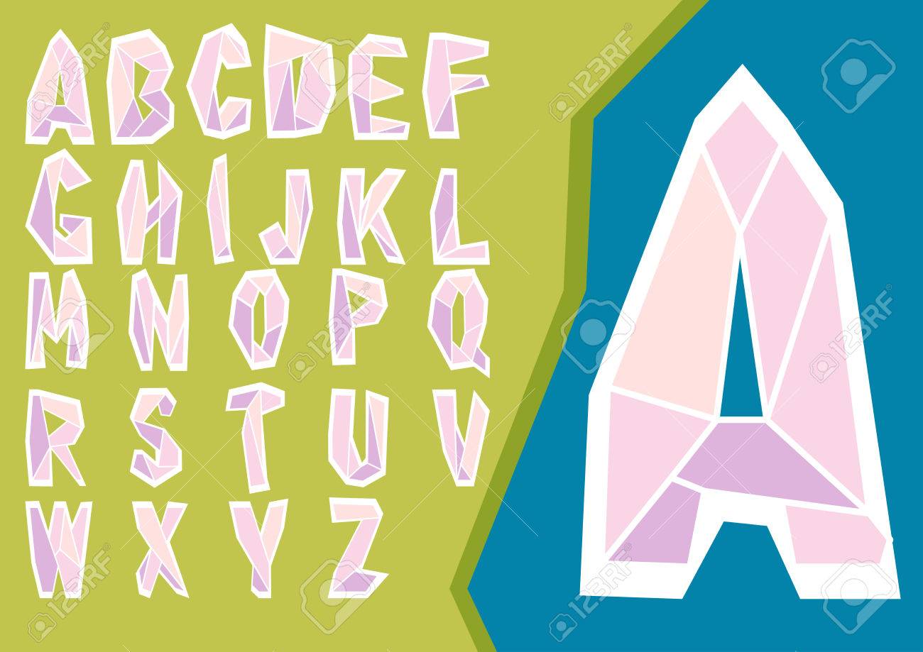 ベクター装飾的なフォント きらびやかなピンク文字氷や結晶のように見えます 広告 ゲーム 携帯アプリを使用できます のイラスト素材 ベクタ Image 5324