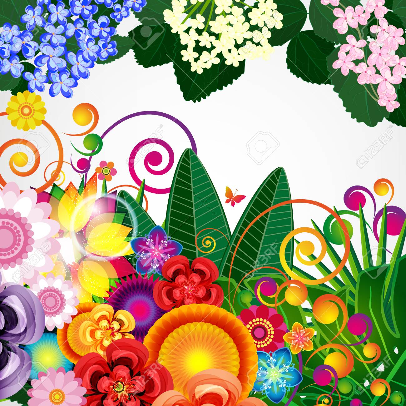 花春デザインの背景 花柄 ベクトル イラスト のイラスト素材 ベクタ Image