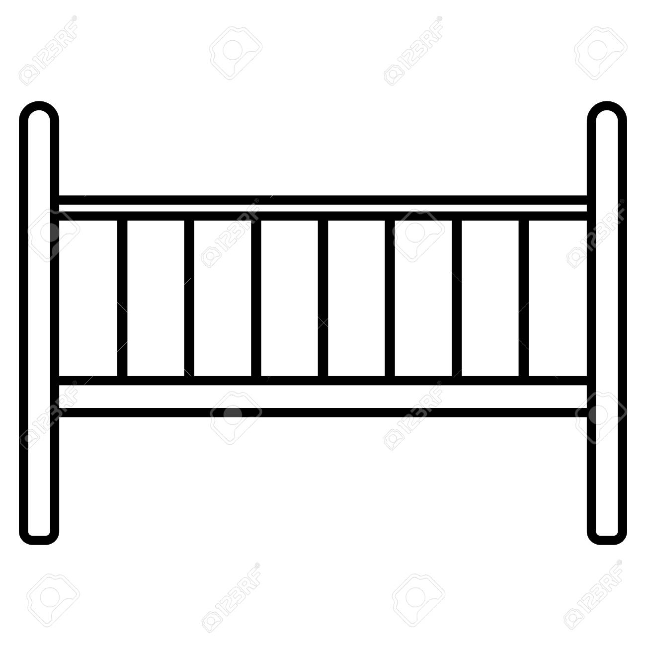 Berceau Icone De Bebe Sur Fond Blanc Dessin Vectoriel De Ligne Clip Art Libres De Droits Vecteurs Et Illustration Image