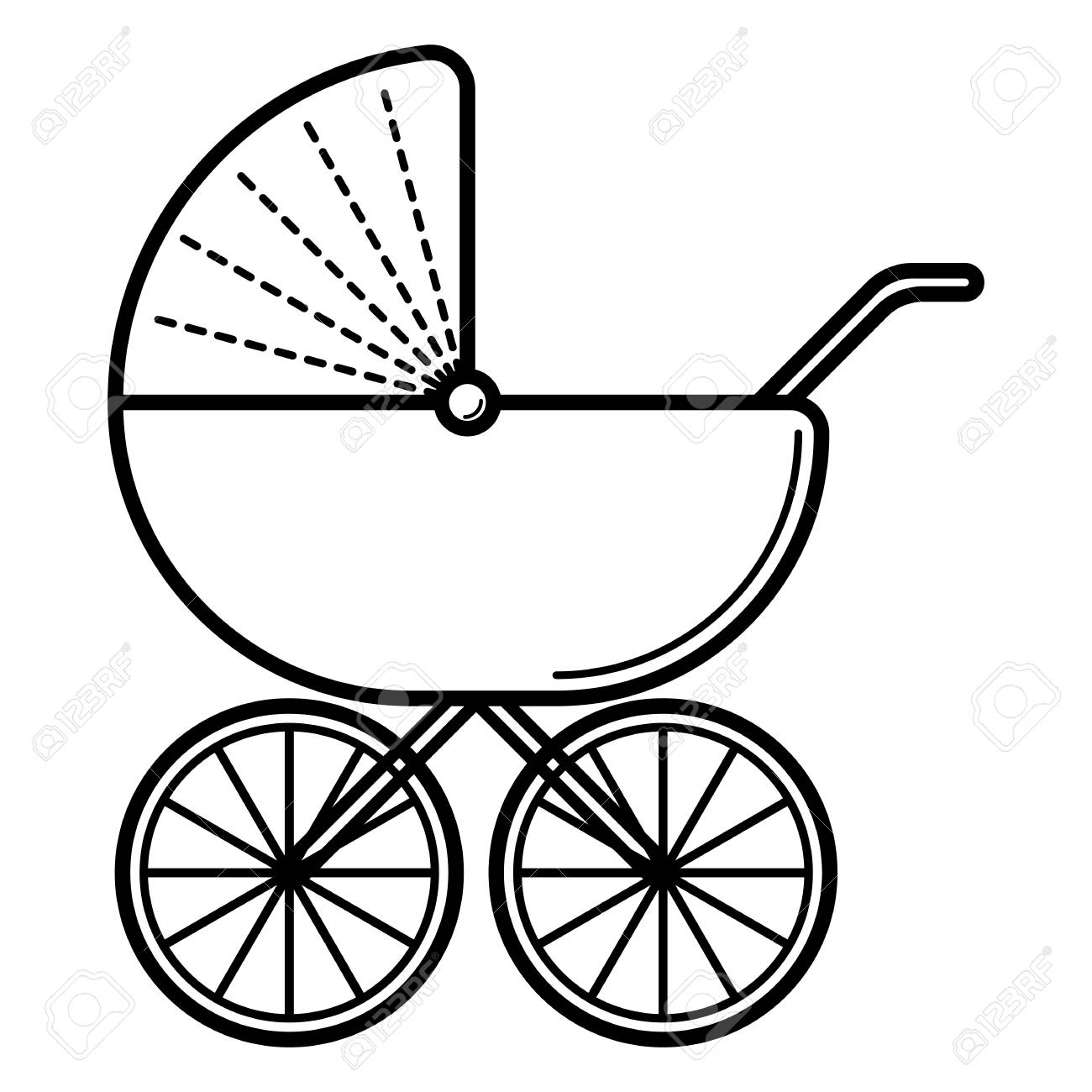 black and white stroller