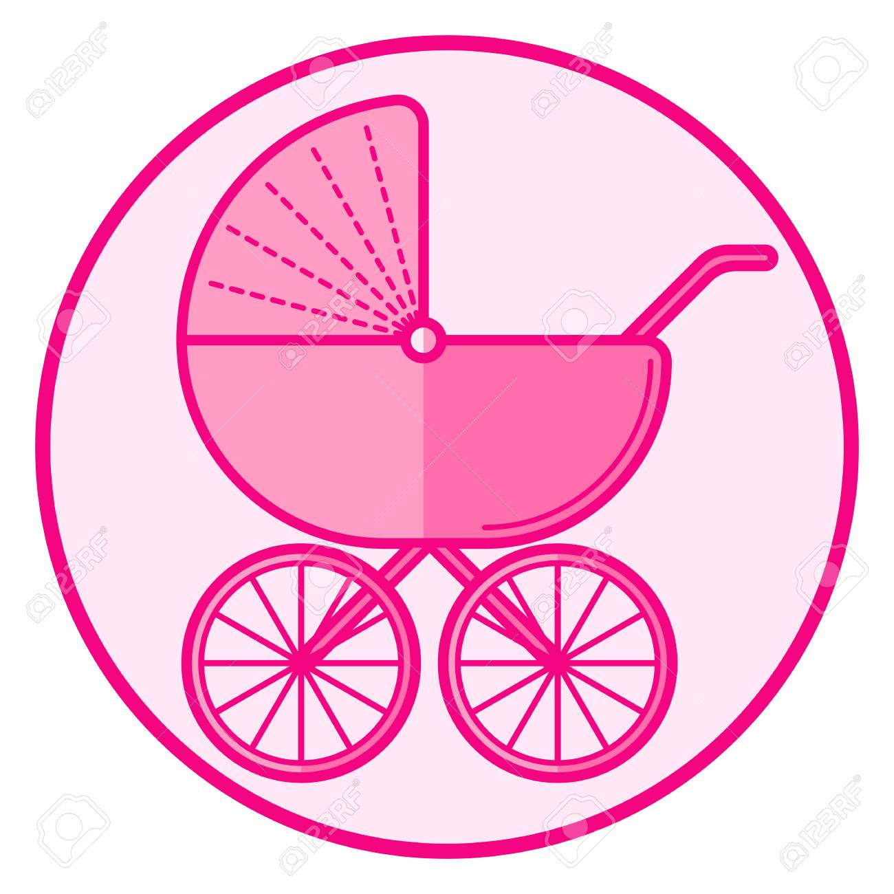 pink and white stroller