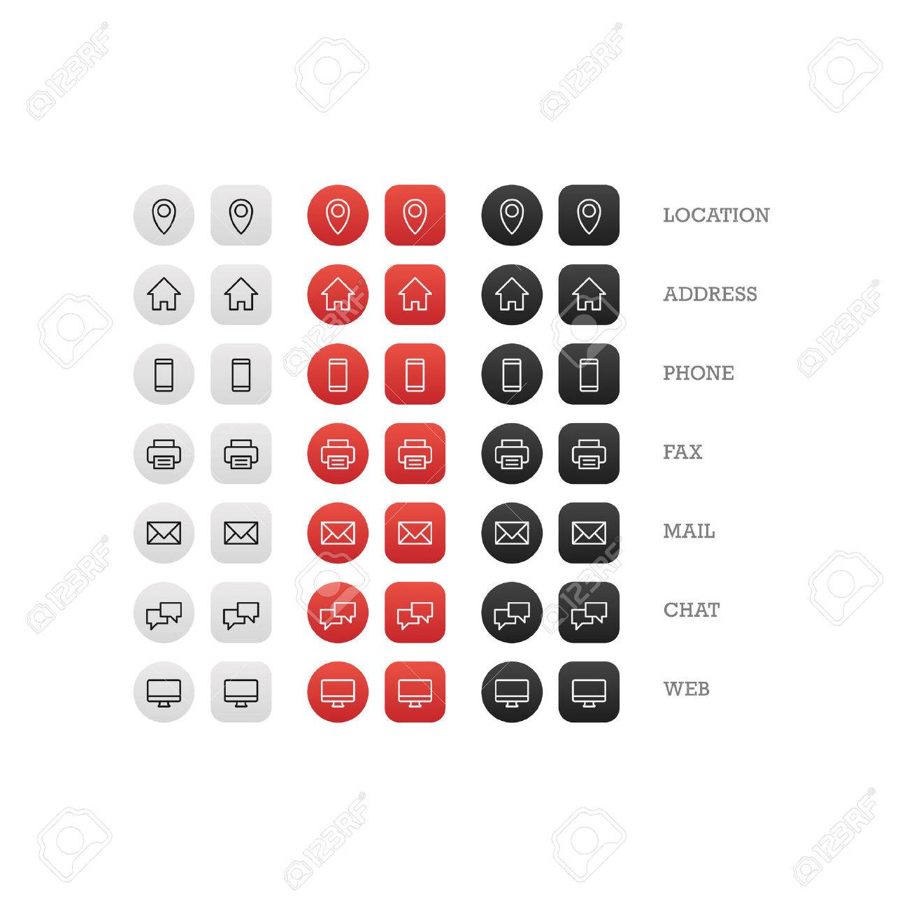 Flat multipurpose business card icon set of web icons for business finance and communication. Vector graphic template. - 40494812 Flat multipurpose business card icon set of web icons for business finance and communication. Vector graphic template. - 40494812