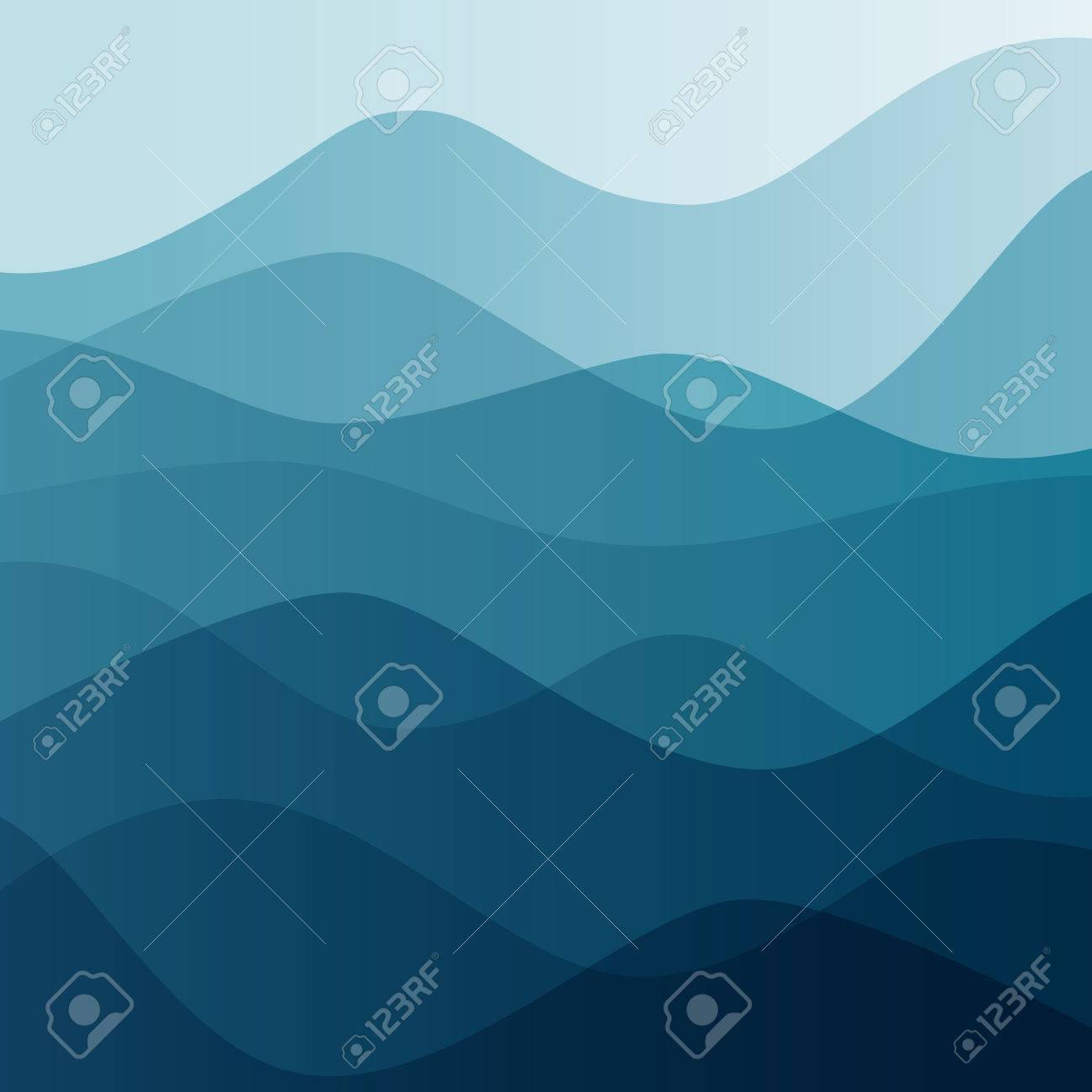 Abstract water nature landscape. Decorative square background. Vector graphic template. - 46085308 Abstract water nature landscape. Decorative square background. Vector graphic template. - 46085308
