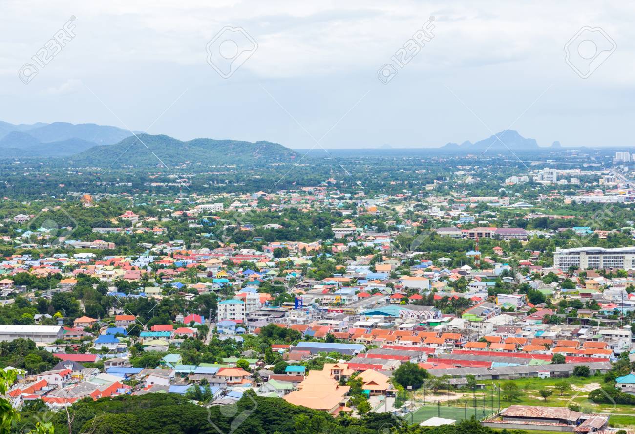 Hua Hin Thailand Aug 12 2012 Landscape Top View Of City