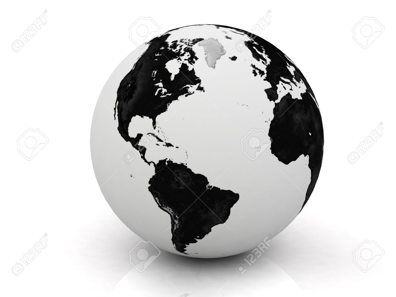 Black And White Globe 3D Rendered Stock Photo, Picture And Royalty Free Image. Image 14621330.