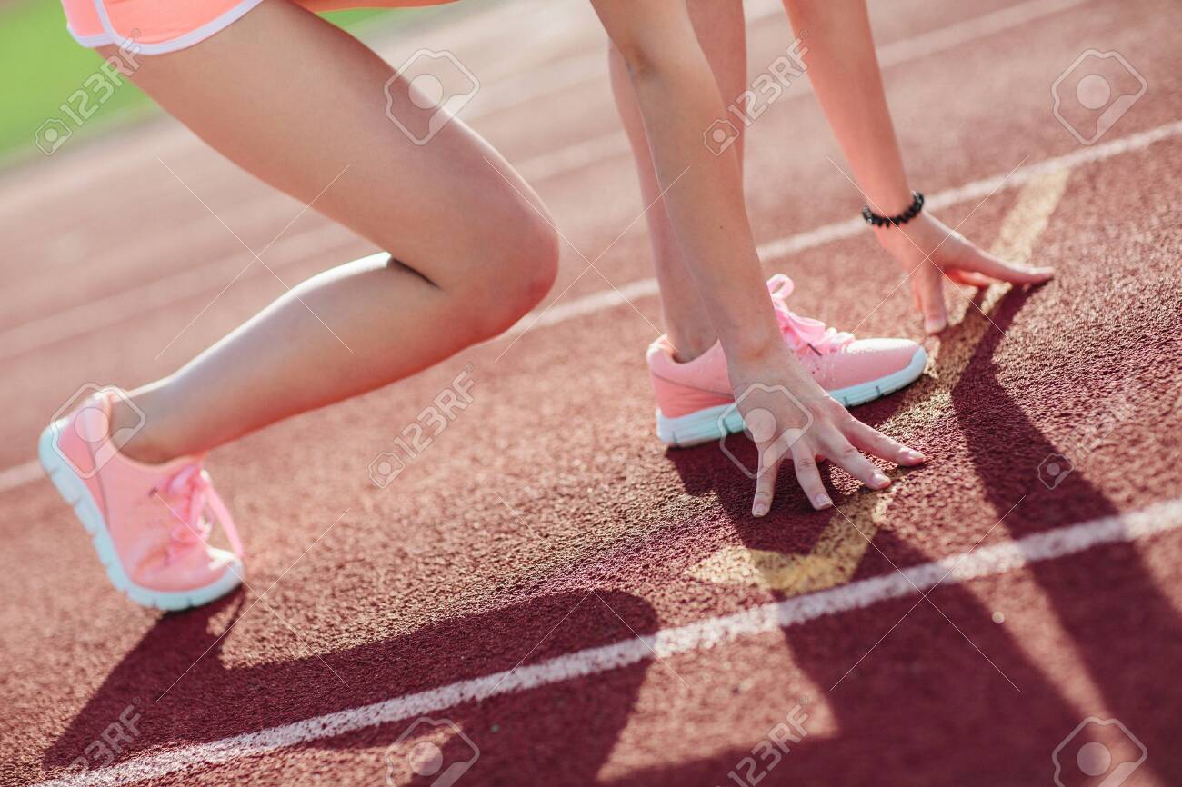 Side View Athletic Woman In Pink Shorts