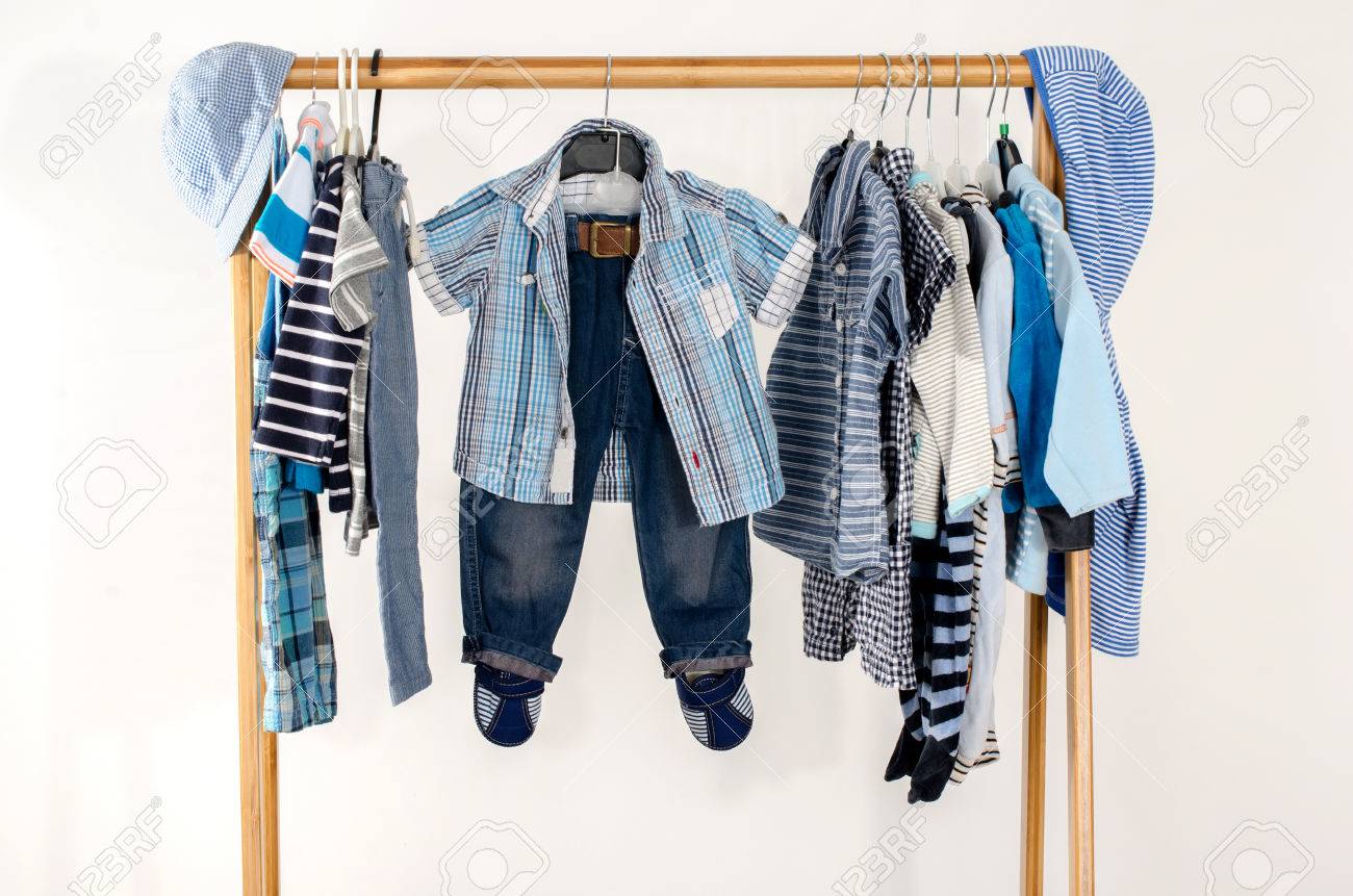 blue and white clothes