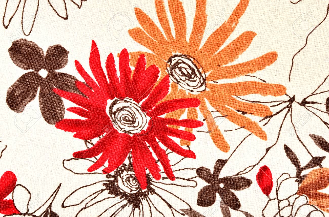 Graphique Grande Fleur Rouge Et Orange Imprimer Comme Arrière Plan