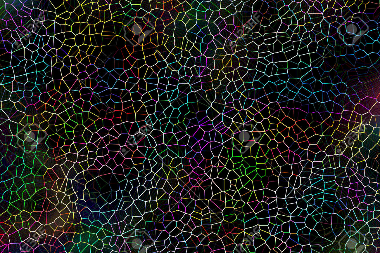Bright honeycomb multicolored texture on a black background. Graphic texture. - 166396927 Bright honeycomb multicolored texture on a black background. Graphic texture. - 166396927