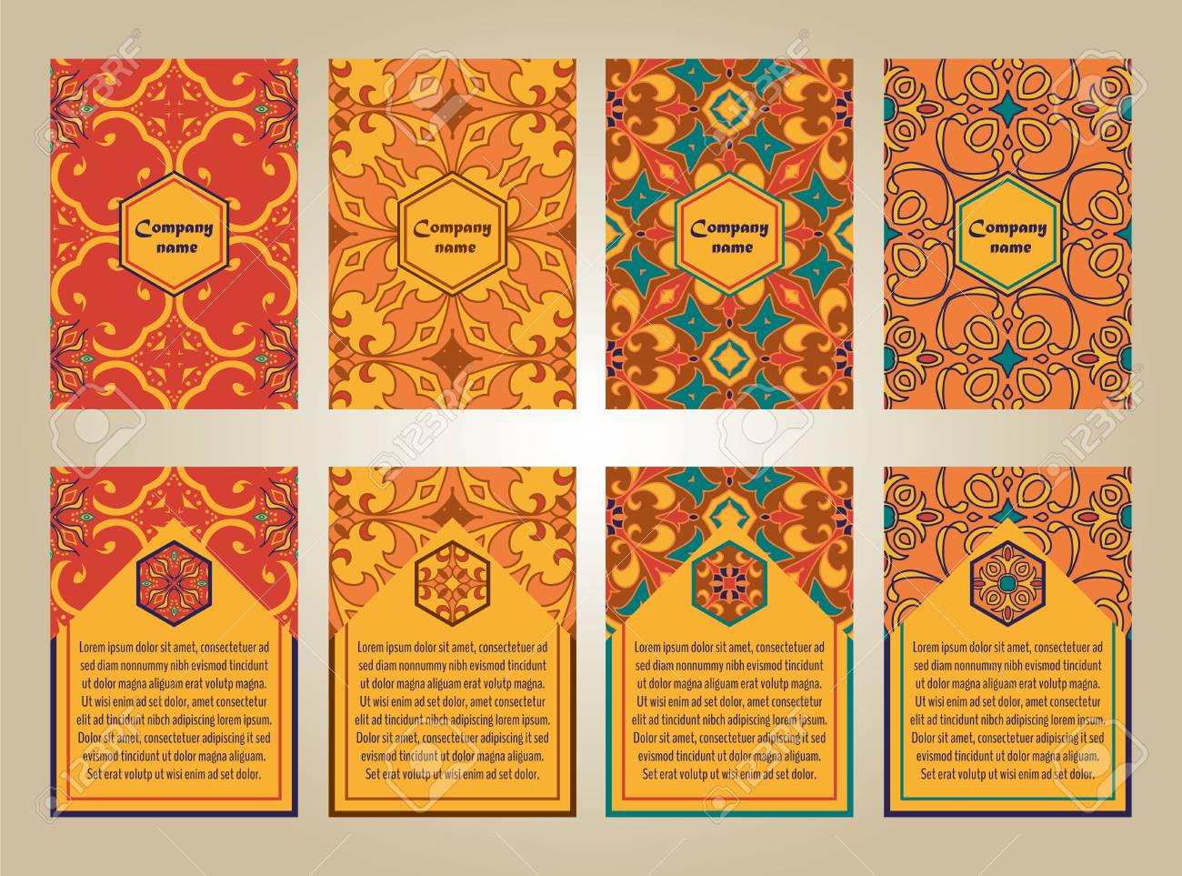 set of colorful brochure templates for business and invitation