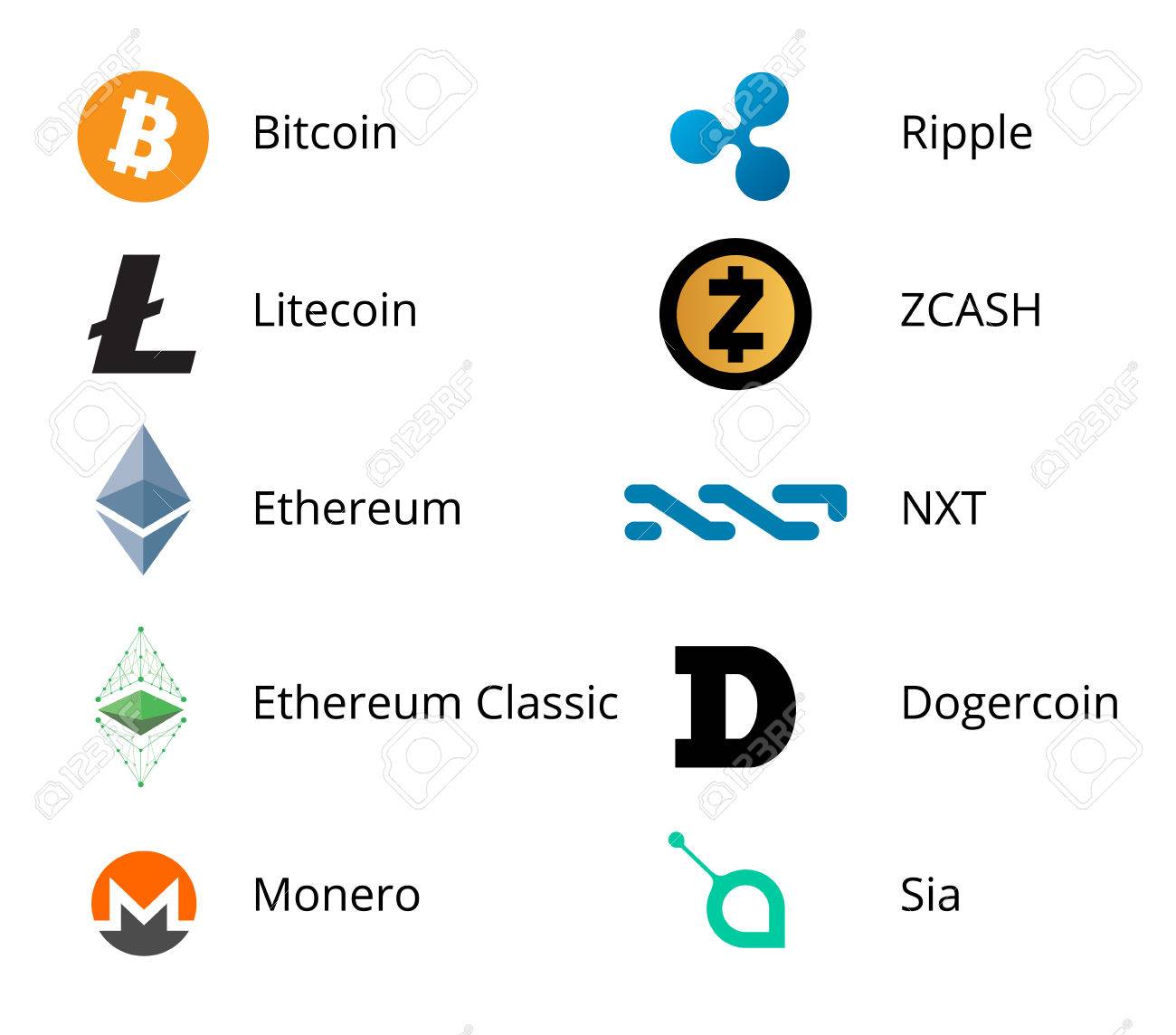 free cryptocurrency logos